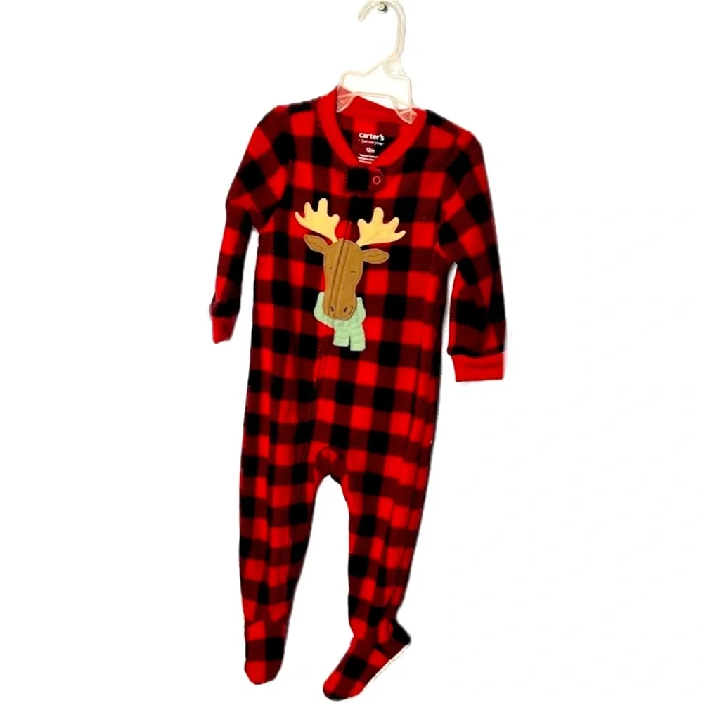 Carter's Red and Black Buffalo Plaid Footies